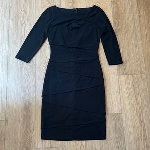 White House Black Market Chic Black Long Sleeve Dress